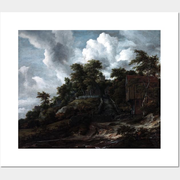 Jacob van Ruisdael Wooded hillside with a view of Bentheim Castle Wall Art by pdpress